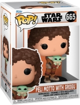 Вінілова фігурка «Funko Pop! Star Wars: The Mandalorian - Peli Motto with Grogu»