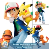 Оригинальная аниме фигурка G.E.M. Series - Pokemon: Ash & Pikachu & Charmander Complete Figure