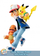 Оригинальная аниме фигурка G.E.M. Series - Pokemon: Ash & Pikachu & Charmander Complete Figure