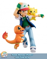 Оригинальная аниме фигурка G.E.M. Series - Pokemon: Ash & Pikachu & Charmander Complete Figure