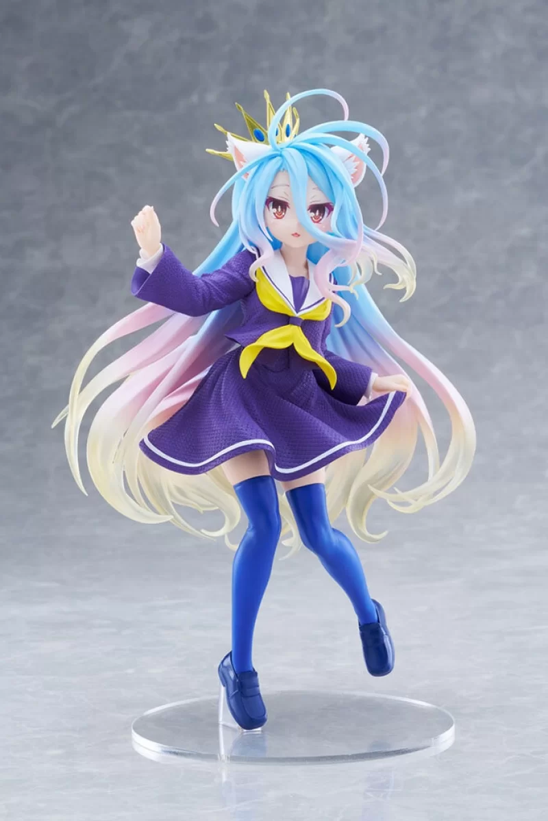 Оригинальная аниме фигурка «No Game No Life Coreful Figure Shiro Cat Ear  School Uniform Ver.»